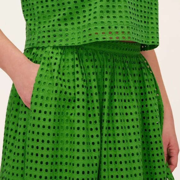new Size 2X Kate Spade New York Women's Eyelet Shell Skirt in Kelly Green - Picture 5 of 7